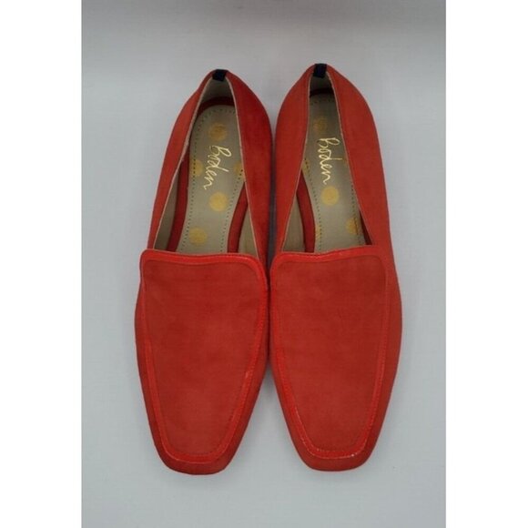 Boden Red Suede Leather Flat Slip On Loafer Women's Shoe Size 38 / 7.5 - Picture 3 of 14